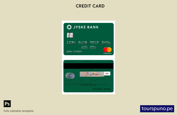 lista para imprimir la plantilla mastercard de Dinamarca Jyske Bank